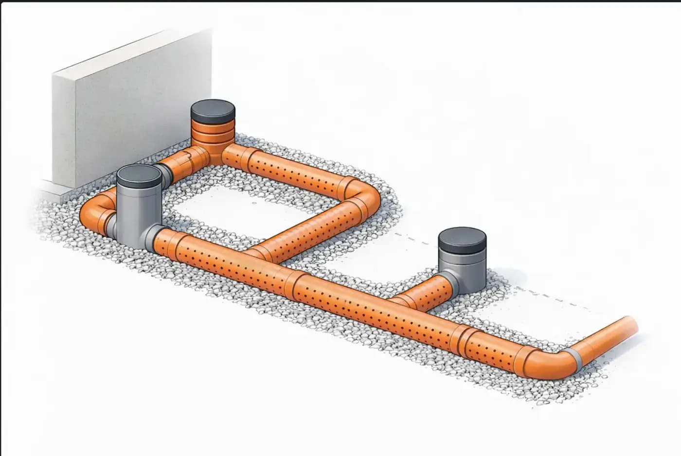 Дренажный контур вокруг здания